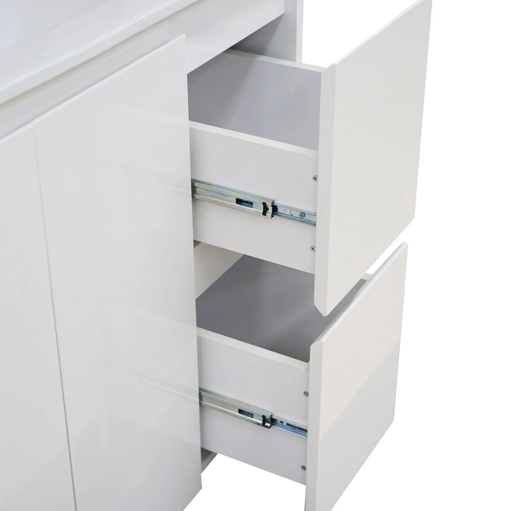 Square Poly Vanity 900mm - Left Side Drawers - Image 4