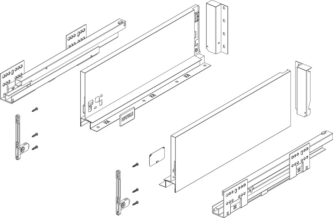 Alto Slim Drawer Set 500mm x Drawer Side Height 135mm - By Hafele - Image 3