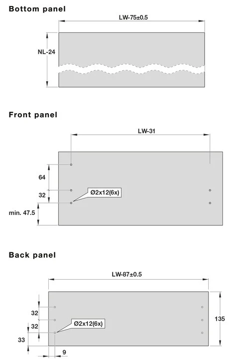 Alto Slim Drawer Set 500mm x Drawer Side Height 135mm - By Hafele - Image 7