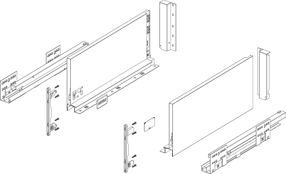 Alto Slim Drawer Set 500mm x Drawer Side Height 167mm - By Hafele - Image 3
