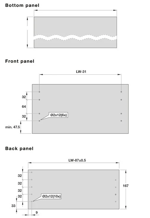 Alto Slim Drawer Set 500mm x Drawer Side Height 167mm - By Hafele - Image 7