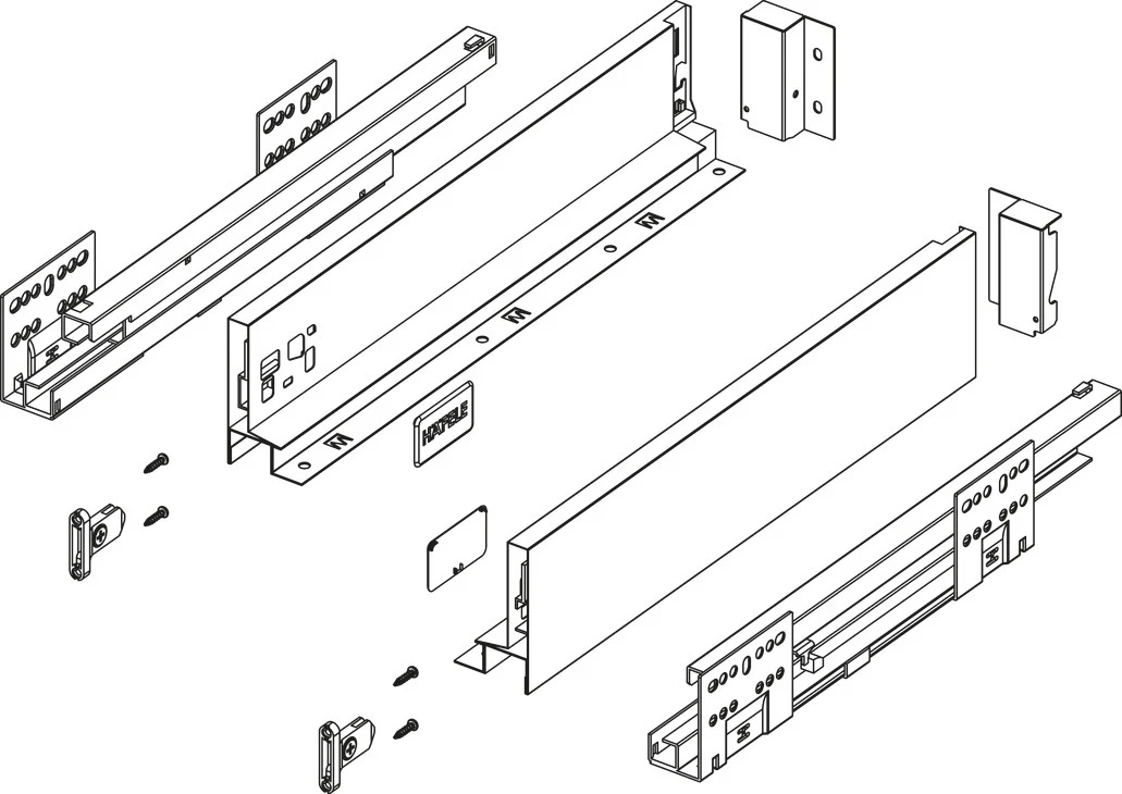 Alto Slim Drawer Set 500mm x Drawer Side Height 84mm - By Hafele - Image 4