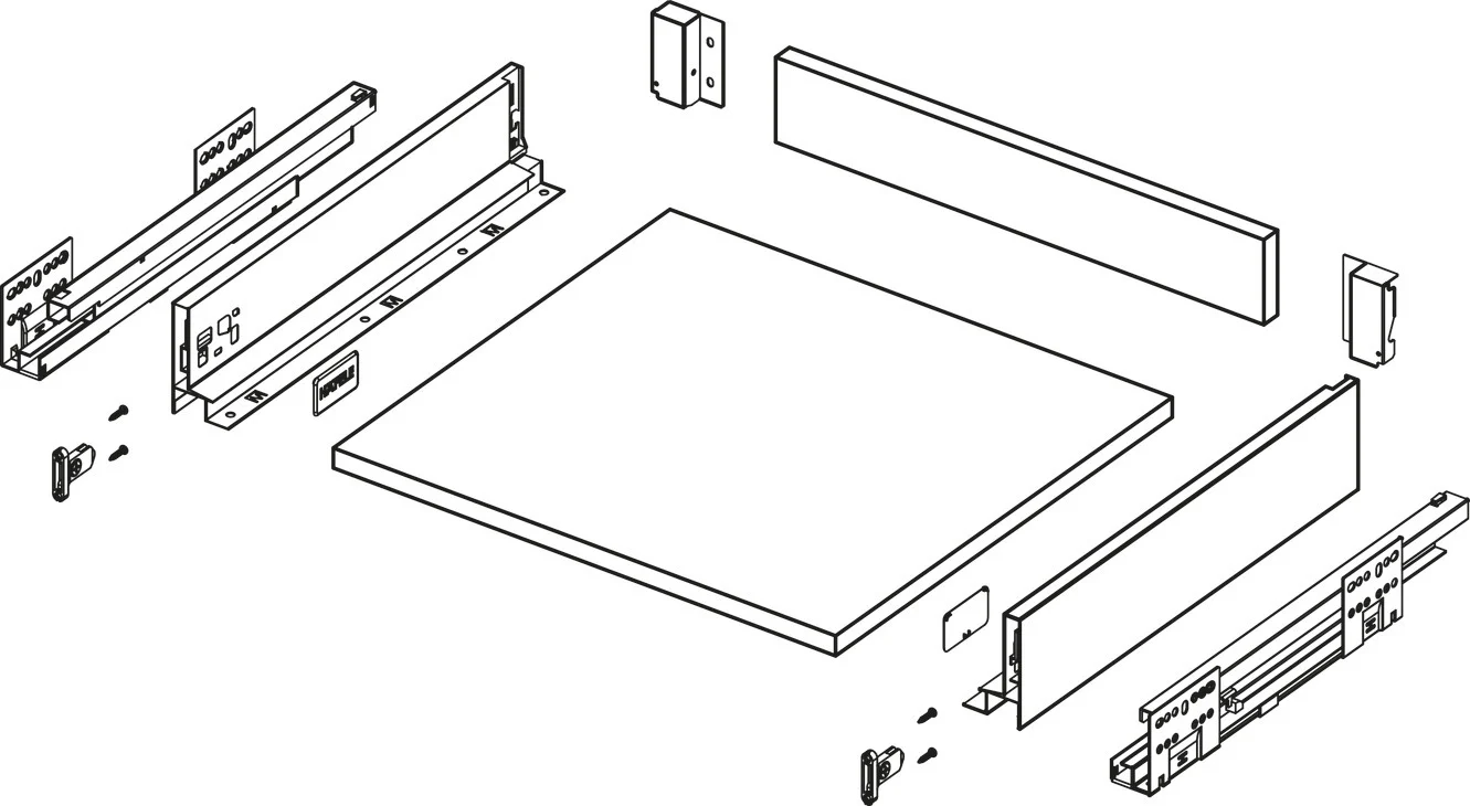 Alto Slim Drawer Set 500mm x Drawer Side Height 84mm - By Hafele - Image 5