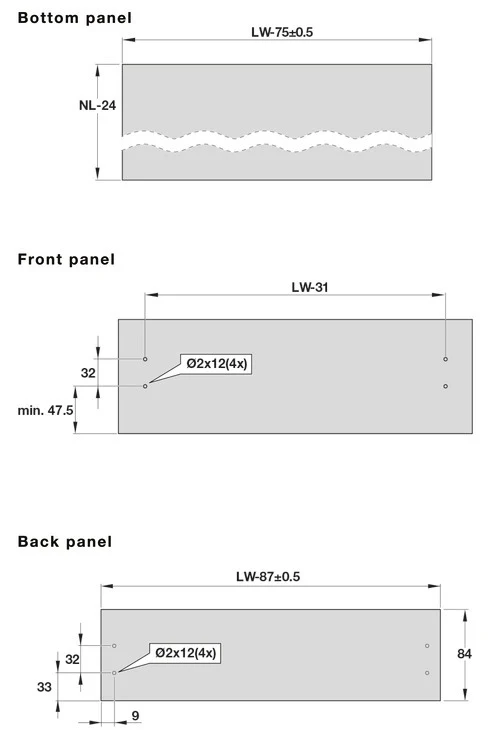 Alto Slim Drawer Set 500mm x Drawer Side Height 84mm - By Hafele - Image 8