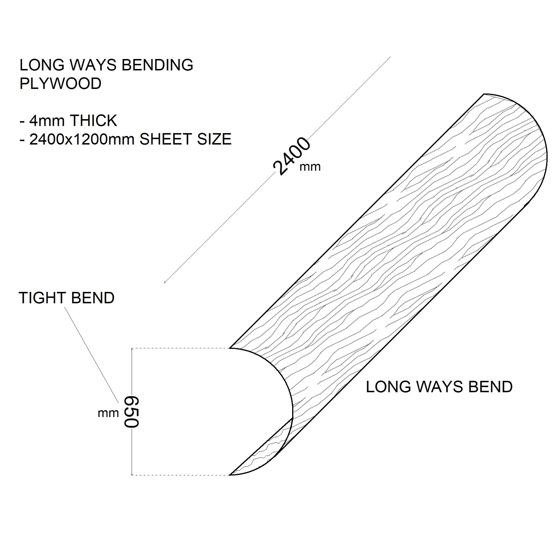 Bending Plywood - Long Way 2400x1200x4mm - Image 3