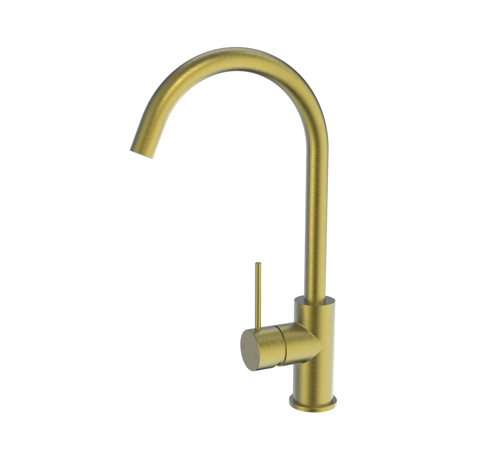 BKM2501-BG Morgan Rund Gooseneck Sink Mixer Brush Gold