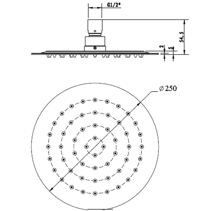 BKR200S Round Rain Shower Head 200mm - Image 3
