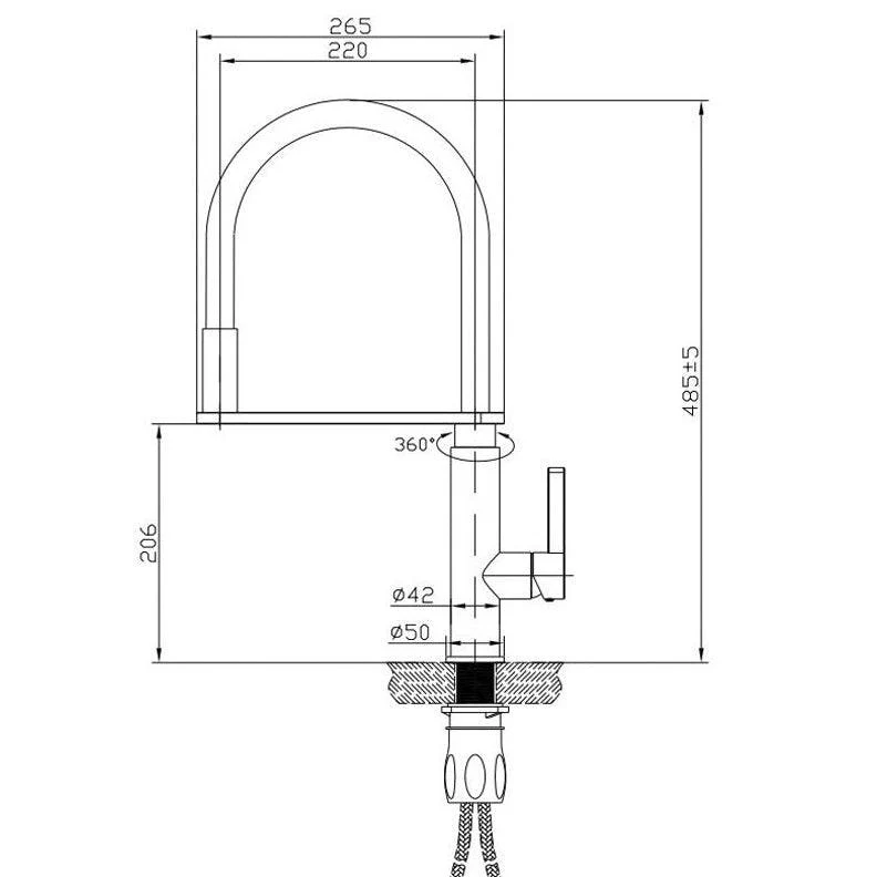 Black Sink Tap Mixer KM008 - Image 7