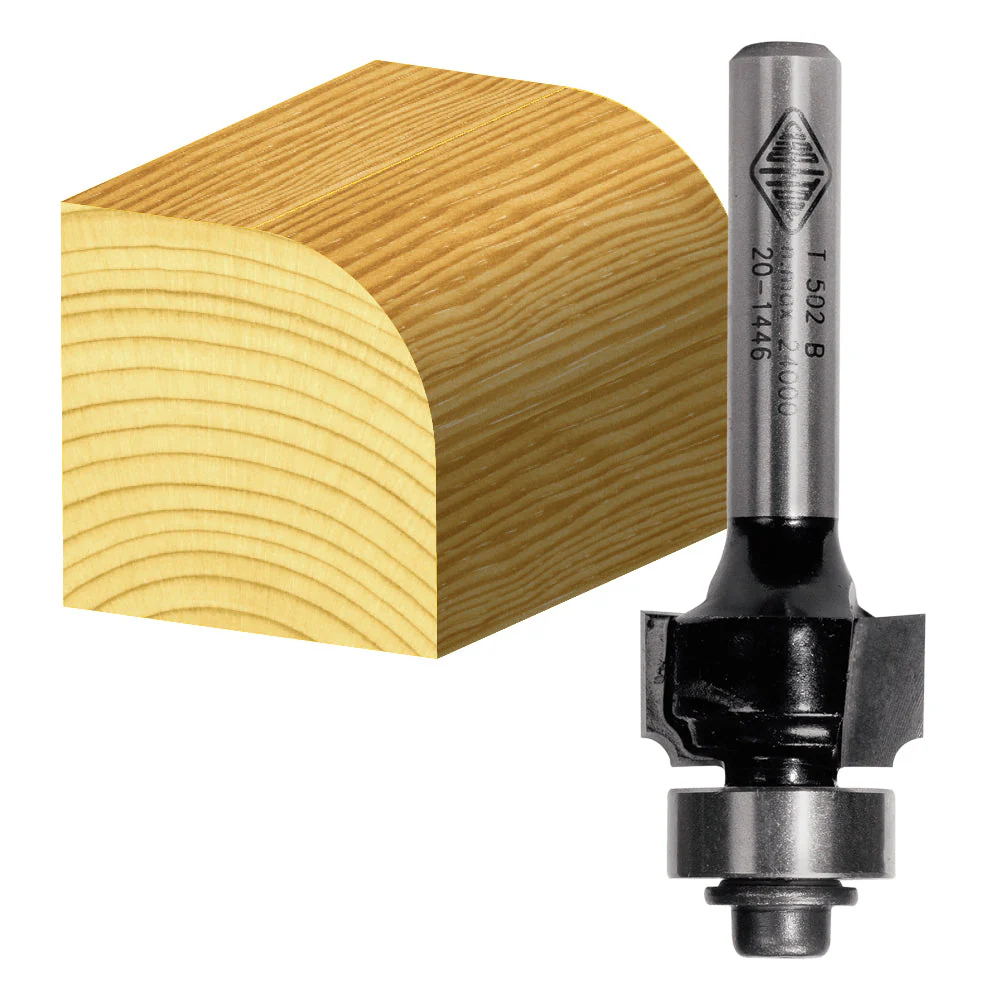Carbitool 2 Flute – Rounding Over Bit with Bearing 1/4 Shank - T504B