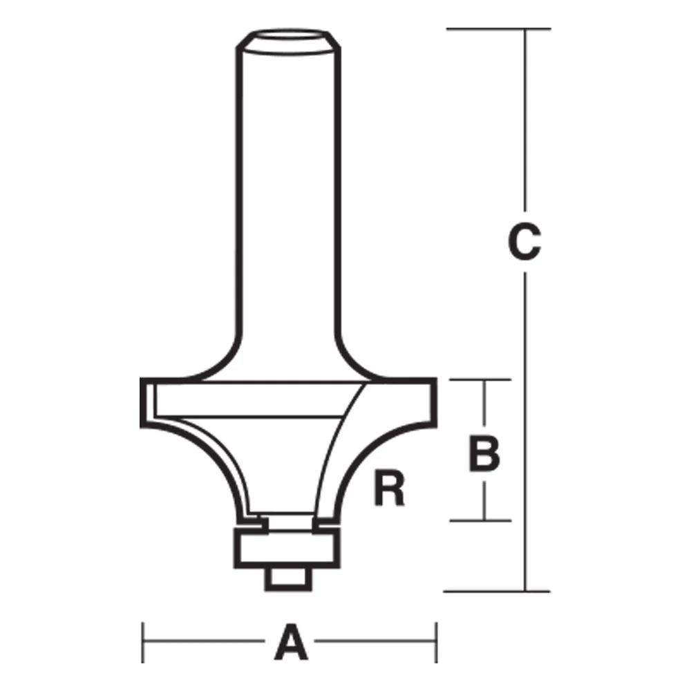 Carbitool 2 Flute – Rounding Over Bit with Bearing 1/4 Shank - T504B - Image 3