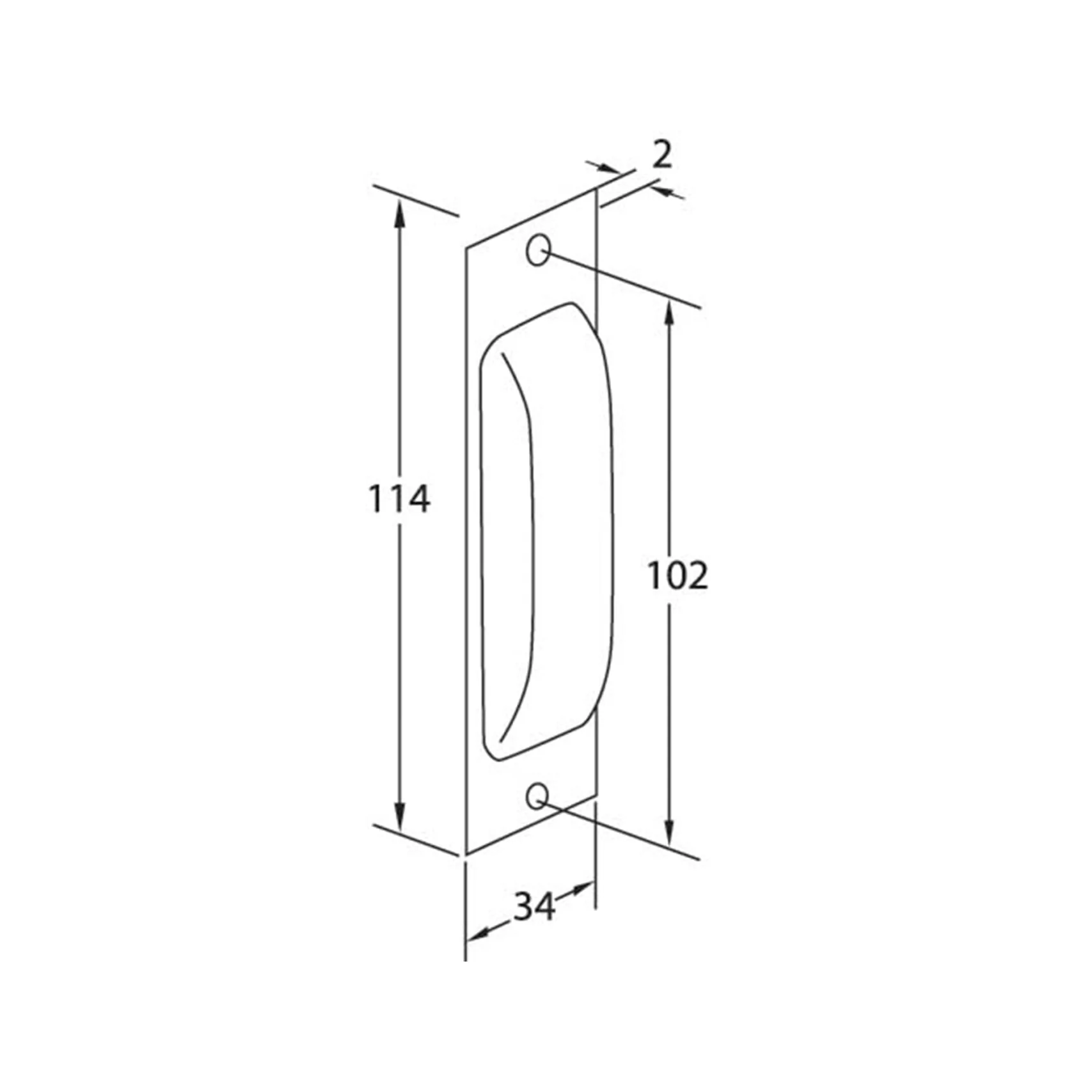 Flush Pull Handle - Matt Black - Image 3