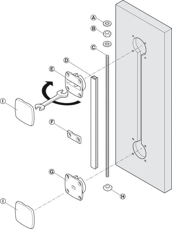 Hafele Planofit Door Straightener Door Set - Up To 2650mm White - By Hafele - Image 4