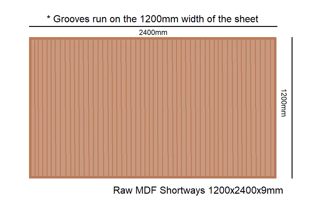 Half Round Bending Panel 2400x1200x9mm - Raw MR MDF - Image 10