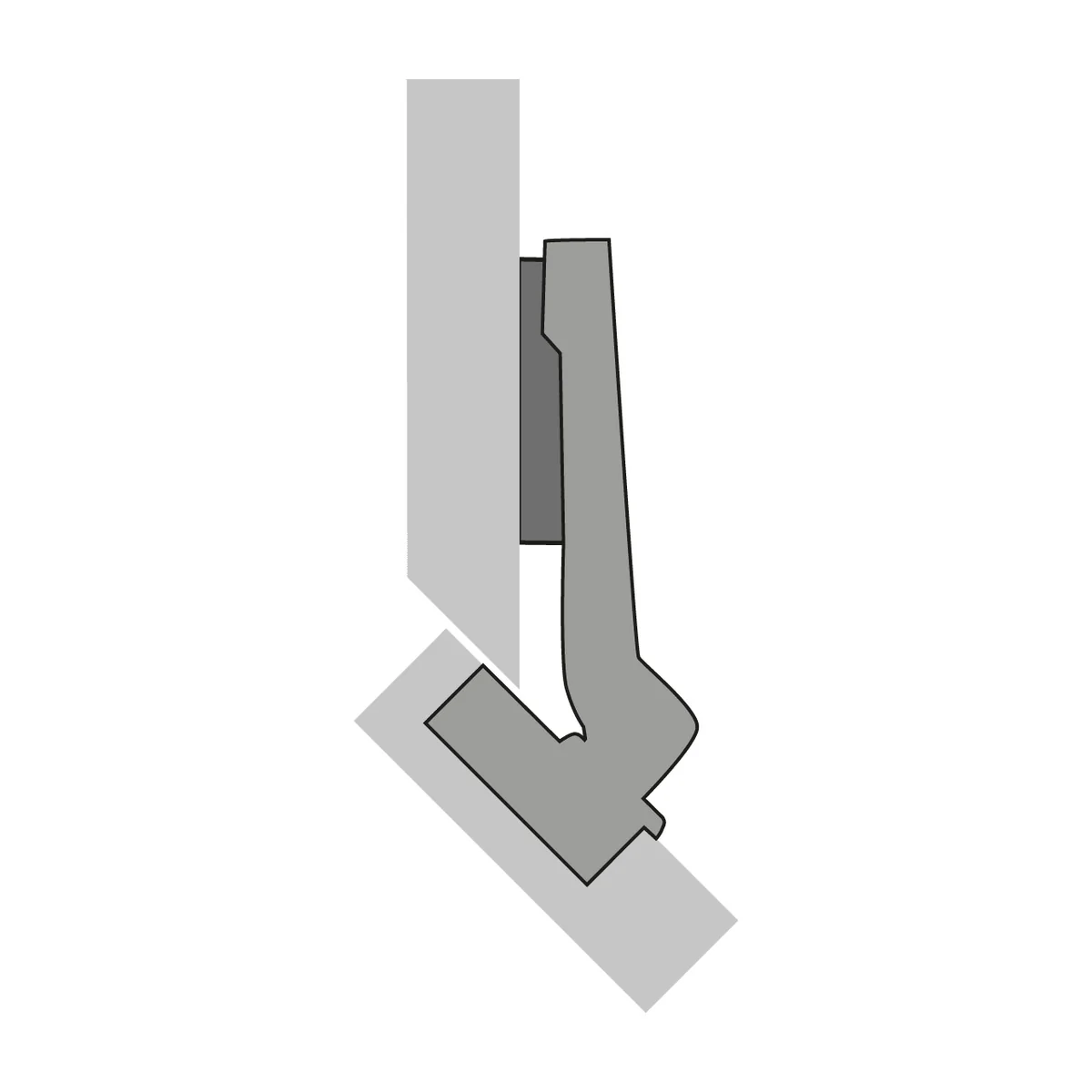 Sensys Angle Hinge W45 With Integrated Silent System (Sensys 8639i W45) Opening Angle 95° Overlay - For Pressing In - Image 3
