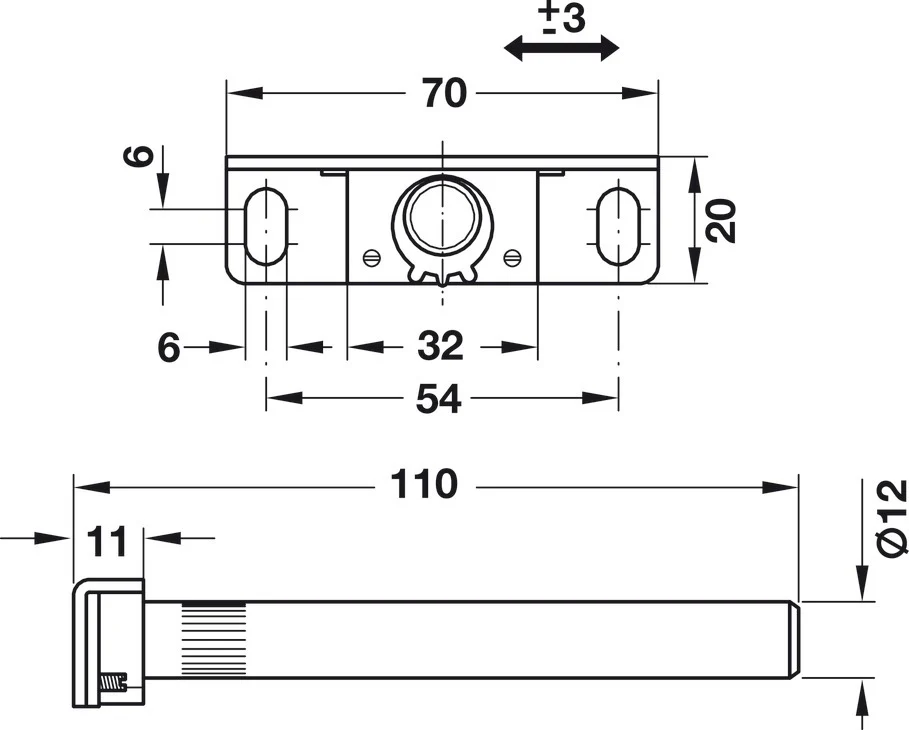Floating Shelf Support With Screw-On Plate, By Hafele - Image 4