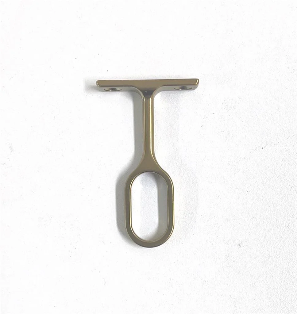 Wardrobe Centre Flange With Arm - Oval Brushed Brass